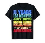 11 Years Old 11th Birthday Retro Vintage Boys Girls T-Shirt