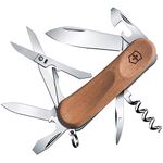 Victorinox Swiss Army Knife - Evolution Wood 14 - Multitool with 12 Functions - Walnut Wood Brown, 85 mm, Wooden (2390163)
