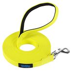 Vivifying Waterproof Dog Leash, 20ft Durable PVC Long Line Lead with Soft Handle for Medium Large Dogs Recall Tracking Training, Great for Swimming, Beach, Lake and Yard (6M, Yellow)