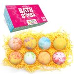 8 x Bath Bombs Value Women's Set, Handmade, Moisturising, Vegan & Cruelty Free, Beauty Spa Gift Set, Bath Fizzers, for Women, Girls, Her, Girlfriend, Packaging May Vary