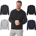 Iron Mountain IMSWT205 Mens Reclaimed Yarn Eco Friendly Anti Pil Top Jumper Pullover Sweater Crew Neck Soft Fleece Sweatshirt, Black, L