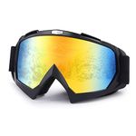 Dirt Bike Goggles,Anti-Fog Motorcycle Goggles,Adjustable UV Protective Ski Goggles with OTG (Black)