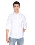 U.S. POLO ASSN. Men's Solid Regular Fit Shirts (USSHTFX0013_White L)