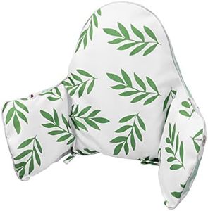 High Chair Cushion, Type High Chair Cover Pad, Highchair Cushion for IKEA Antilop Highchair, Exquisite Edge Banding, Built-in Inflatable Cushion,Baby Sitting More Comfortable (Green Leaves Pattern)