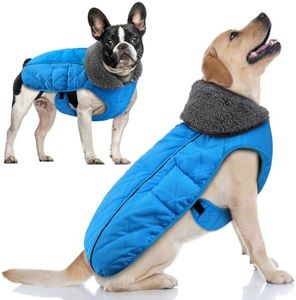 Doglay Dog Coat, Waterproof Dog Jacket Pet Winter Coat for Cold Weather with Thicken Furry Collar, Reflective Puppy Winter Jacket Warm Fleece Lining for Small Medium Large Pets