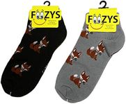 Foozys Women’s Low Cut No Show Socks | Fox Cute Animal Themed Fashion Novelty Socks | 2 Pairs Included in Two Colors