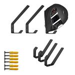 FD17 Combo 3 Set Black Helmet Holder-Motorcycle Helmet Holder Hook, Wall Mounted, Multipurpose to Hang Helmet, Coat, Laptop, Hand Bag, Backpack, Umbrella(3 pcs Hook+ 6 pcs Screws)