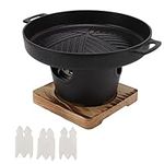 Mini BBQ Charcoal Grill, Tabletop Yakiniku Grill Portable Grill Korean Barbecue Grill NonStick Japanese Hibachi Grill Portable Charcoal Stove(02), Baking Tray Diameter 20cm