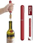 2-in-1 Air Pressure Wine Opener with Foil Cutter Wine Bottle Opener Easy-Open Air Pump Wine Opener Portable Travel Wine Corkscrew Handheld Wine Cork Remover Gifts for Wine Lovers (Red)