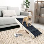 Umtiti Wooden Folding Portable Pet Ramp. 4 Levels Adjustable 8" to 14" with Non-Slip 4 Paw Traction Mat for Small Doggie Small Pet. Dog Ramps-66GY,UK