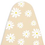 Encasa Homes Ironing Board Cover with 3mm Thick Felt Pad for Steam Press (Fits Standard X-Large Boards of 135x45 cm) Heat Reflective, Scorch & Stain Resistant, Printed - Daisy Beige