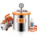 BACOENG 12 Liters Vacuum Chamber Kit with 3 CFM Single Stage Vacuum Pump, 3 Pin UK Plug