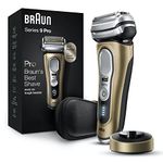 Braun Electric Razor for Men, Waterproof Foil Shaver, Series 9 Pro 9419s, Wet & Dry Shave, with ProLift Beard Trimmer for Grooming, Charging Stand Included, Gold