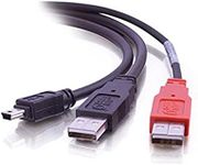 C2G/Cables to Go 28107 USB 2.0 A Male to One Mini-B Male Y-Cable (6 Feet, Black)