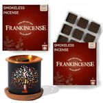 Aromafume Frankincense Incense Bricks & Tree Of Life Exotic Burner | 2 Trays X 9 Bricks | Boswellia Carterii & Boswellia Serrata Extract, Native To East Africa & India | Low-Smoke & Non-Toxic