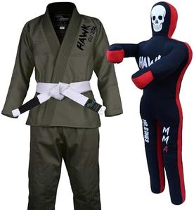 Hawk Sports Brazilian Jiu Jitsu Gi for Men and Women & Skull Grappling Dummy for Combat Sports Mastery