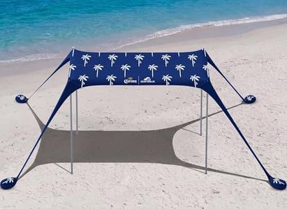 Sun Ninja Limited Edition Corona Beach Tent Sun Shelter, Easy pop up UPF50+ Beach Shade Canopy, 10X10 Portable Sunshade, Outdoor Cabana with Carry Bag for Picnics, Camping, Fishing