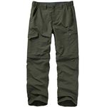 Toomett Mens Hiking Pants boy Scout Convertible Cargo Zip Off Lightweight Quick Dry Breathable Fishing Safari Shorts,6226,Army,34