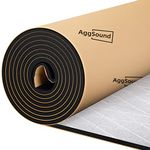 AggSound 157mil 18sqft Roll Pack Universal Sound Deadener for Cars with Aluminum Foil Tape&Car Trim Removal Tool-Aluminum Foil Foam Noise Deadening Material-Heat Shield Insulation Dampening Mat