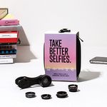 Firebox Take Better Selfies Phone Lens Kit - Includes fisheye, wide angle, macro, monocular zoom and CPL lenses - Front and Rear Clip-On Phone Lens