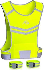 GoxRunx Reflective Running Vest Gear Ultralight & Comfortable Cycling Motorcycle Reflective Vest-Large Zippered Inside Pocket & Adjustable Waist- High Visibility Night Running Safety Vest (Yellow, S)