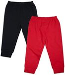 SOBOWO Baby Boys Pants Red Baby Pants Toddler Black Infant Toddler 18 Months Bottoms for Boys Girls Pack of 2 (12-18 Months, Black/Red)