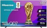 Hisense 100" Class QD7 Series Mini-LED 4K UHD Smart Fire TV (100QD7QF, 2025 Model) - QLED, 144hz, HDR10+, Dolby Vision, Dolby Atmos, Game Mode Pro, ALLM, Alexa Built in with Voice Remote, Black