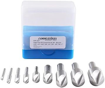 Accusize Industrial Tools 9 Pc Single Flute H.S.S. Countersink Set, 90 Degrees, Ground, 0245-2027