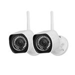 Zmodo Outdoor Wireless Security Camera System, 2 Pack 1080p Full HD Smart Home Indoor Outdoor WiFi IP Cameras with Night Vision, Plug-in, Compatible with Alexa