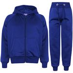 A2Z 4 Kids Plain Girls Boys Tracksuit Hoodie with Jogger Activewear Set - T.S Plain 109 Royal 9-10