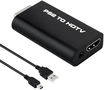 Mcbazel PS2 to HDMI Converter Adapter with 3.5mm Audio Output, High-Definition ps2 HDMI Cable Compatible with PS2 Consoles, Plug & Play PlayStation 2 hdmi Adapter for HDTV Monitor