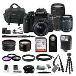 Canon EOS Rebel T6i Digital SLR with EF-S 18-55mm f/3.5-5.6 IS STM Kit Lens and Canon 75-300mm f/4.0-5.6 EF III Lens + Slave Flash + 58mm Wide Angle and Telephoto Lenses + 32GB Deluxe Accessory Bundle