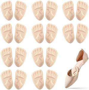 2026 Upgrade Metatarsal Pads Women, Heel Inserts for Women, Ball of Foot Cushions for Women and Men, Relief and Comfort One Size Fits Shoe Inserts (Begie, 10 Pairs)