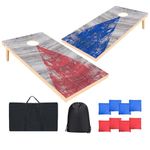 Classic Cornhole Set 4' x 2' or 3' x 2'Corn Hole Set with 8 Bean Bags, 2 Corn Hole Boards for Adults, Lawn, Yard, Outdoor Cornhole Boards Bean Bag Toss Game with Carrying Bag