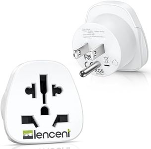 LENCENT World to US Travel Plug Adapter, 2 Pack, Visitor from USA/Europe/China/Australia/UK to 3 Pin US Adapter Plug [EU Australia China Europe UK to American Plug Adapter]-Type B