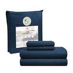 1000 Thread Count Bed Sheets Set for King Size - Denim Egyptian Cotton Blend, Deep Pocket Sheets, Sateen Weave, Hotel Quality Bedding