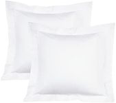 BEDSUM 2 Pcs Microfiber European Pillow Shams, Super Soft and Fade, Wrinkle Resistant Bed Square Throw Pillow Covers with Envelope Closure, 26x26 Inches, White