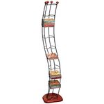 Atlantic Wave Multimedia Wire Tower - Hold 110 CDs in Steel and Black Cherry Wood, PN1316