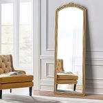 Barnyard Designs 22" x 64" Vintage Gold Full Length Mirror - Antique Floor Mirror with Ornate Carvings - Victorian Design - French Baroque Mirror for Living Room or Bedroom