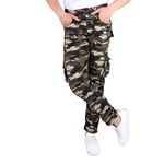 SPENCA Men's Camouflage 6 Pockets Track Pant, Dry-Fit Military Sports Pant, Elastane Stretchable Breathable Regular Fit Track Pant for Gym, Camping, Hiking & Everyday Wear Green 4XL_Size