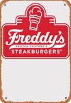 Vintage Tin Signs Freddys Frozen Custard and Steakburgers Food Vintage Wall Fun Metal Sign Funny Decorations for Home Bar Pub Cafe Farm Room Metal Poster Wall Art Retro Decor 8x12 inch