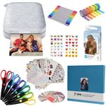 HP Sprocket Portable 2x3 Instant Photo Printer (Luna Pearl) Fun Scrapbook Bundle