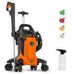 Birtechway 2800PSI 2.8GPM Pressure Washer,Electric Pressure Washer with Telescopic Handle and 4 Anti-Tipping Wheels, Power Washer with 4 Quick Connnect Nozzles and Foam Cannon