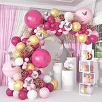 Pink Balloon Arch Kit Birthday Party Supplies and Decorations 131 PCS Confetti Balloon garland Kits for Girls Birthday Party Baby Shower Wedding Decorations