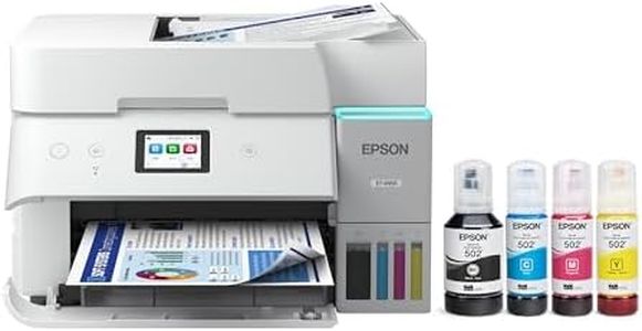 Epson EcoTank ET-4950 Wireless All-in-One Color Supertank Printer with up to 3 Years of Ink, Refillable Tanks, Perfect for Office, 18 PPM, 2.4" Color Touchscreen, Auto Document Feeder – White