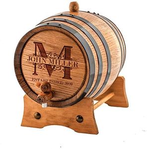 Custom Whiskey Barrel - Personalized Wine Barrel - Engraved Oak 2 Liter Barrel | Age your own Tequila, Whiskey, Rum, Bourbon, Wine