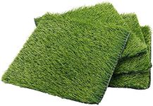 Juvale 4-Pack Artificial Grass Mat Squares, 12x12-Inch Fake Turf Tiles for Balcony, Patio, Outdoor Faux Placemats, DIY Crafts and Decorations (Green, 0.75-Inch Pile Height)