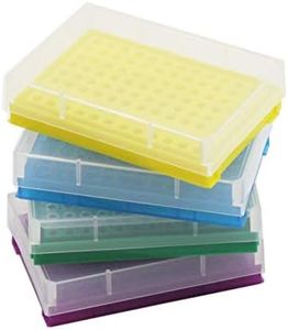 PCR Tube Rack for 0.2ml Micro-Tubes, 8 x 12 Array Pack of 4(Blue/Yellow/Purple/Green)