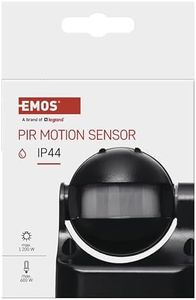 EMOS G1125 Infrared Motion Sensor IP44 for Outdoor Use 12 m Range 180 Degree Detection Range Black