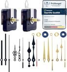 Lusee Clock Mechanisms Battery Powered, 2 Pack Silent Quartz Clock Movement with 5 Pairs Aluminium Clock Hands, Hands and Motor Mechanism Replacement Kits for Repair DIY Wall Clock Garden Clocks